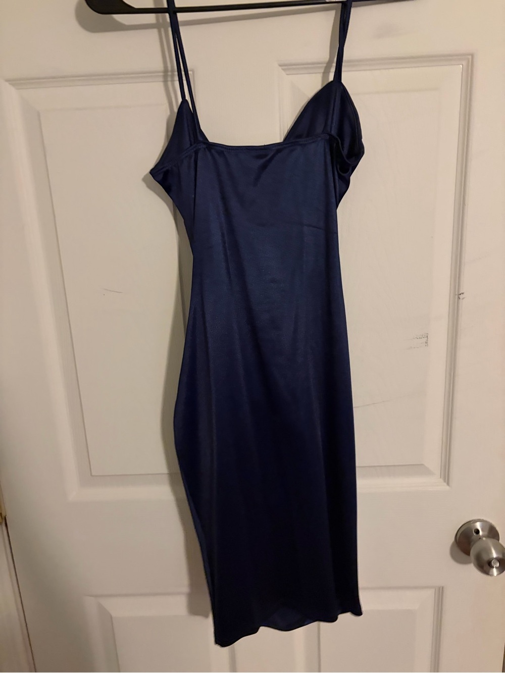 Windsor Navy Slip Midi Dress with Spaghetti Straps